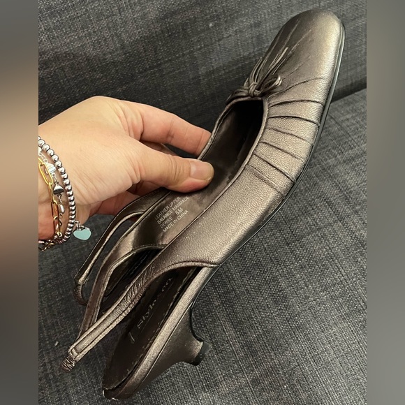 Bow Ballet Flat Kitten Heel Shoe Leather Slip On Strap Baby Doll Kawaii Coquette - Picture 5 of 7